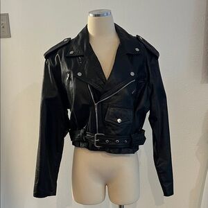 Wilsons Leather Vintage Black Biker Jacket